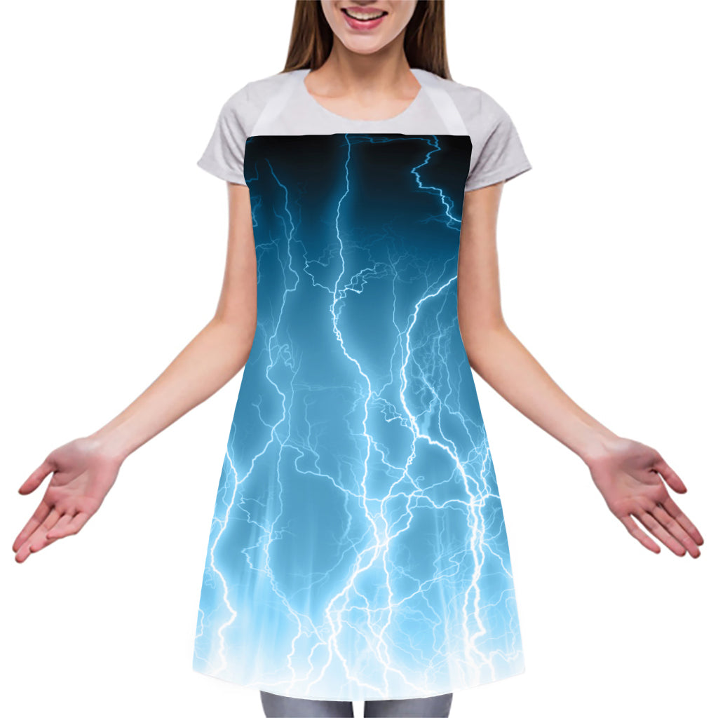 Blue Lightning Print Adjustable Apron