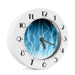 Blue Lightning Print Alarm Clock