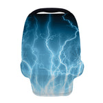 Blue Lightning Print Baby Seat Cover