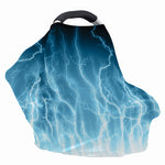 Blue Lightning Print Baby Seat Cover