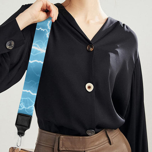 Blue Lightning Print Bag Strap