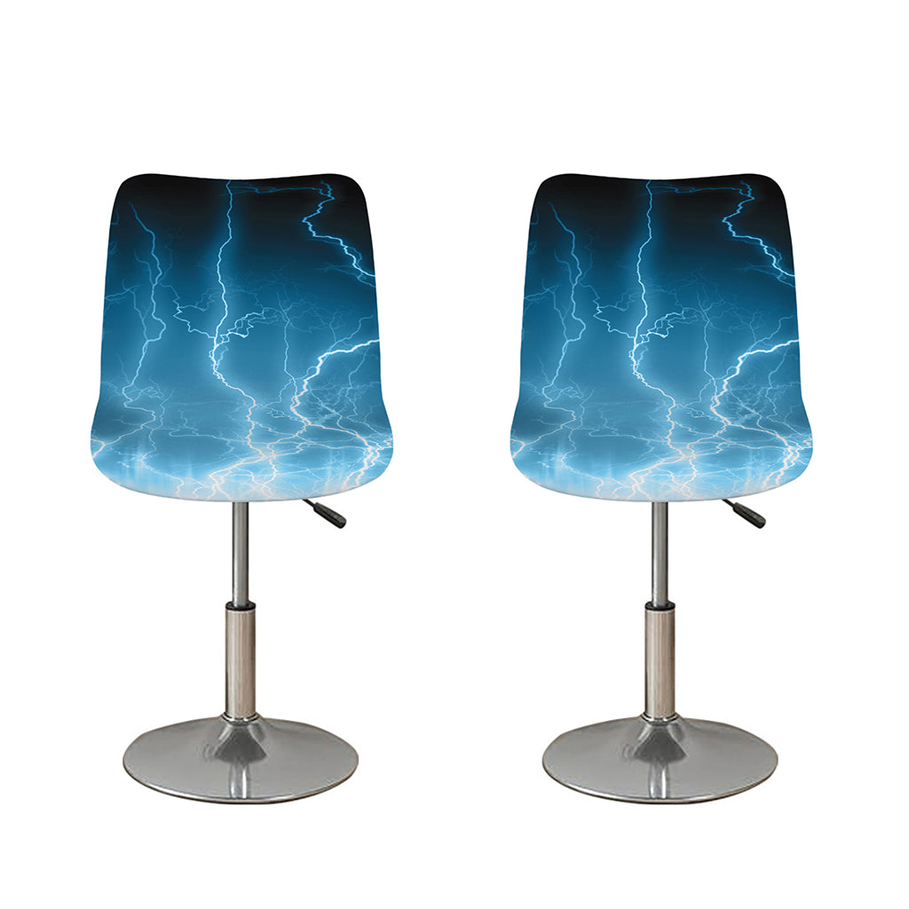 Blue Lightning Print Bar Stool Covers