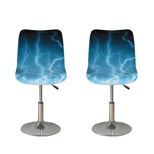 Blue Lightning Print Bar Stool Covers