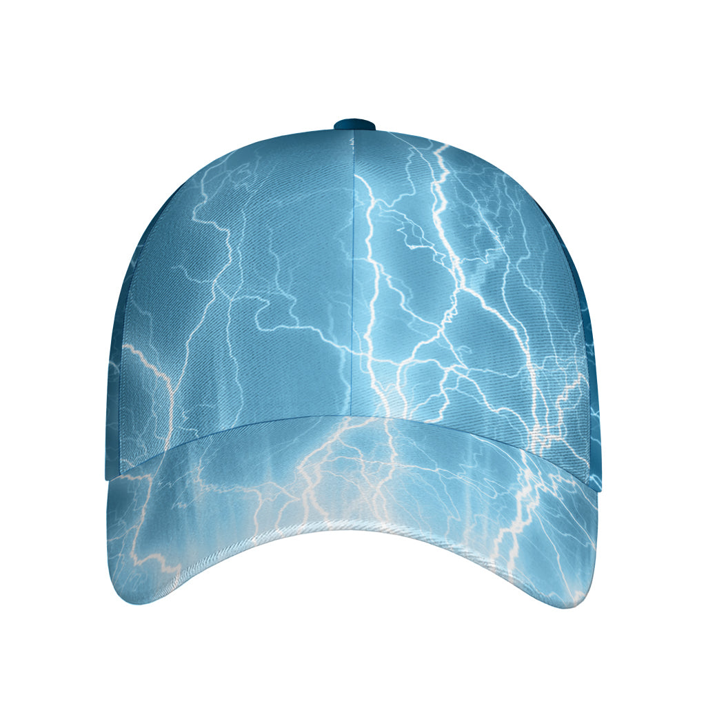 Blue Lightning Print Baseball Cap