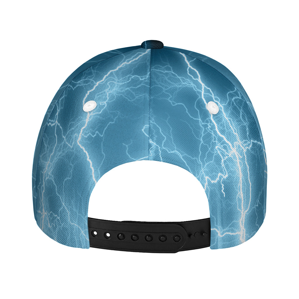 Blue Lightning Print Baseball Cap