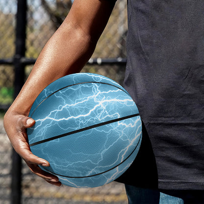 Blue Lightning Print Basketball