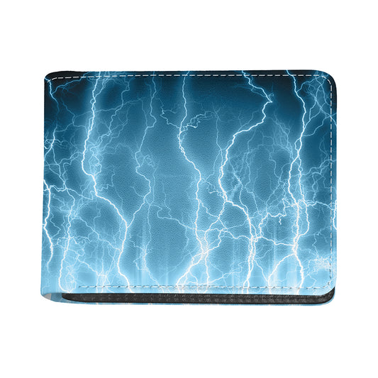Blue Lightning Print Bifold Wallet