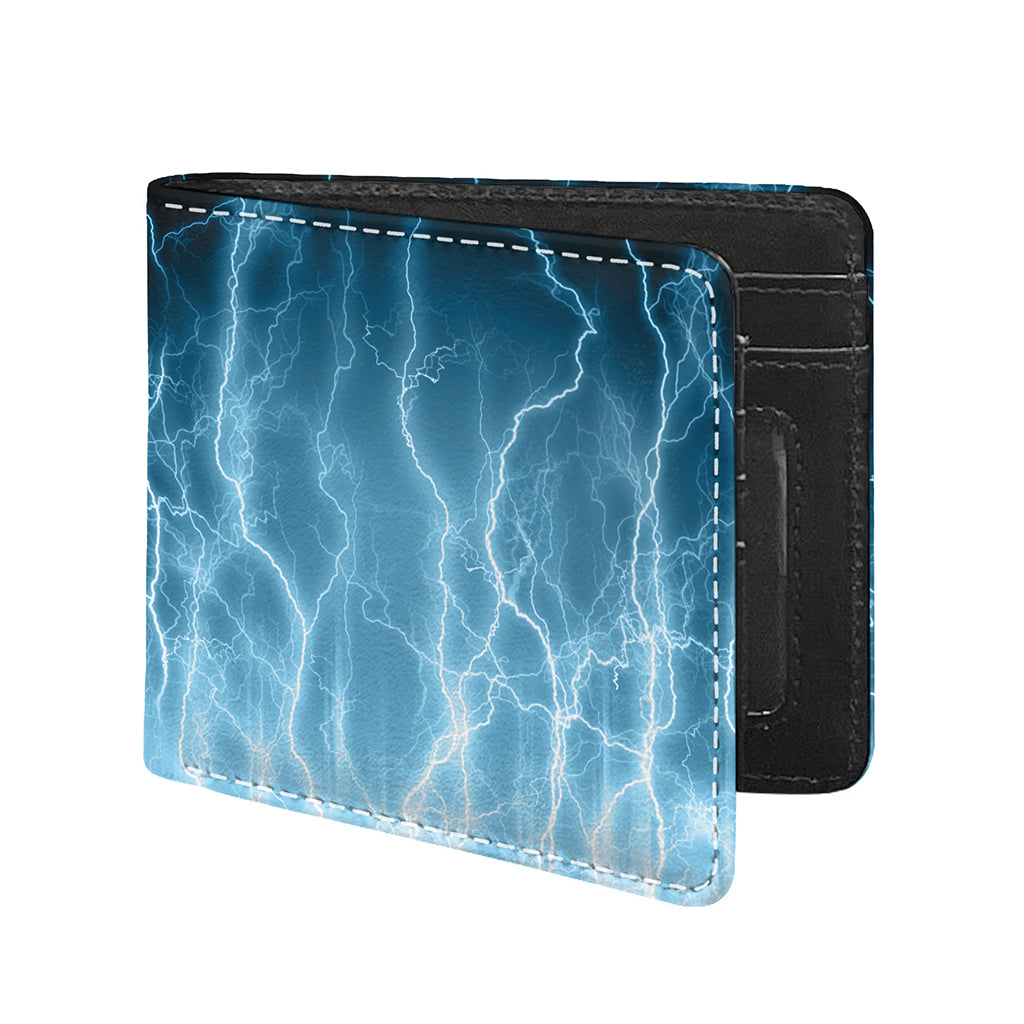 Blue Lightning Print Bifold Wallet