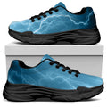 Blue Lightning Print Black Chunky Shoes