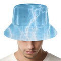Blue Lightning Print Bucket Hat