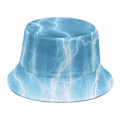Blue Lightning Print Bucket Hat