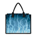 Blue Lightning Print Canvas Tote Bag