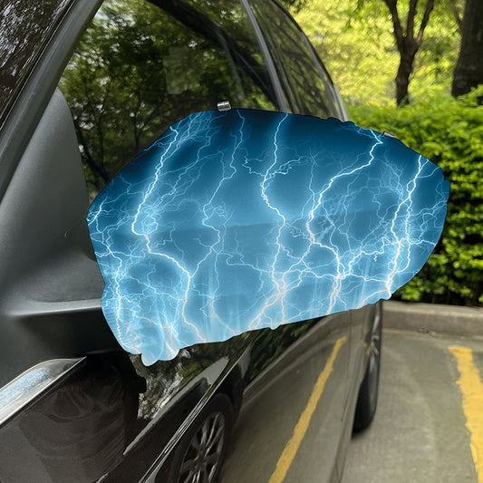 Blue Lightning Print Car Side Mirror Covers