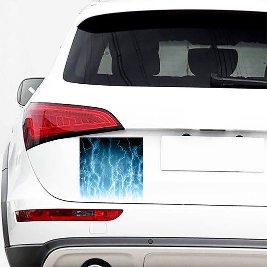 Blue Lightning Print Car Sticker