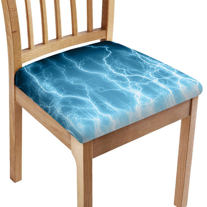 Blue Lightning Print Chair Cushion Cover