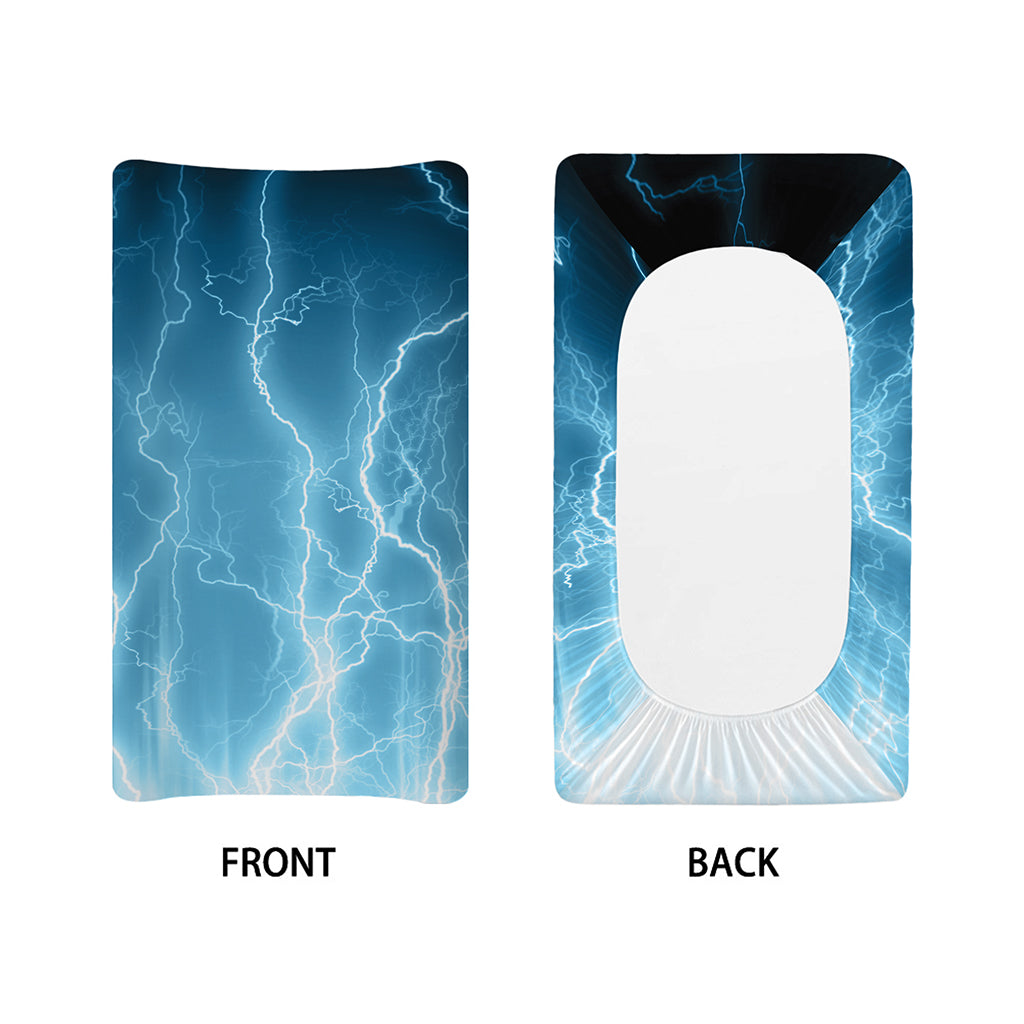 Blue Lightning Print Changing Pad Cover