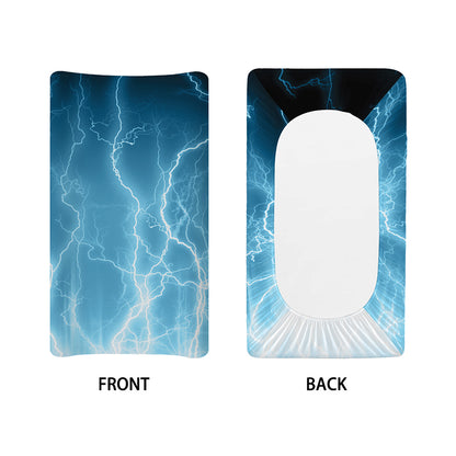 Blue Lightning Print Changing Pad Cover