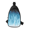 Blue Lightning Print Sling Bag