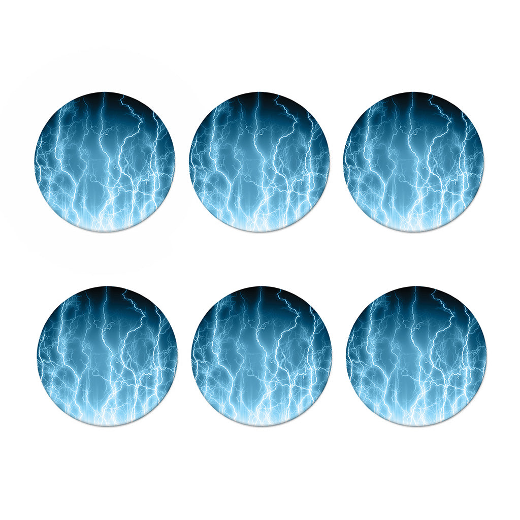 Blue Lightning Print Coaster Set