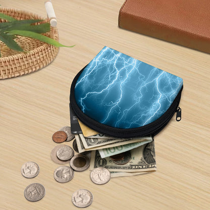 Blue Lightning Print Coin Purse