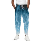 Blue Lightning Print Cotton Pants