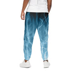 Blue Lightning Print Cotton Pants