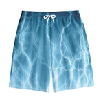 Blue Lightning Print Cotton Shorts