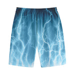 Blue Lightning Print Cotton Shorts