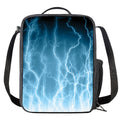 Blue Lightning Print Crossbody Lunch Bag