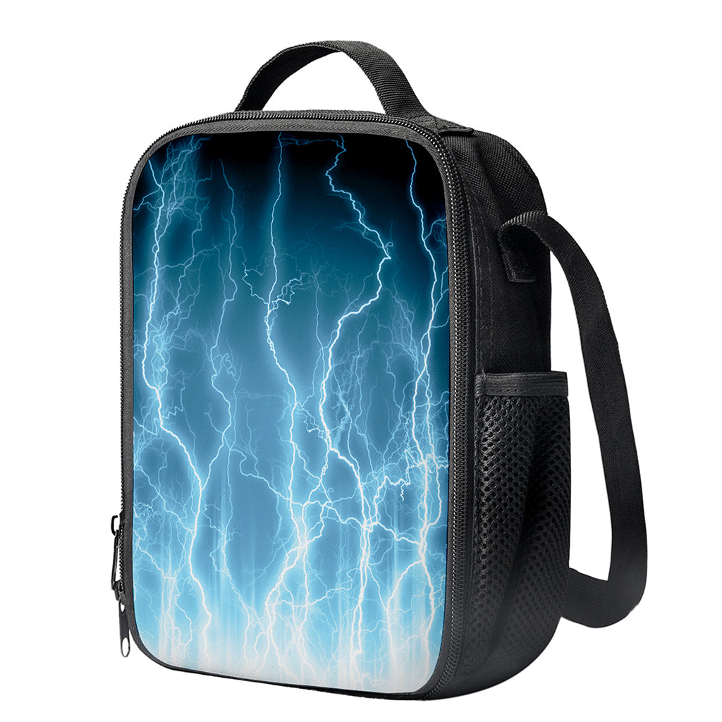 Blue Lightning Print Crossbody Lunch Bag