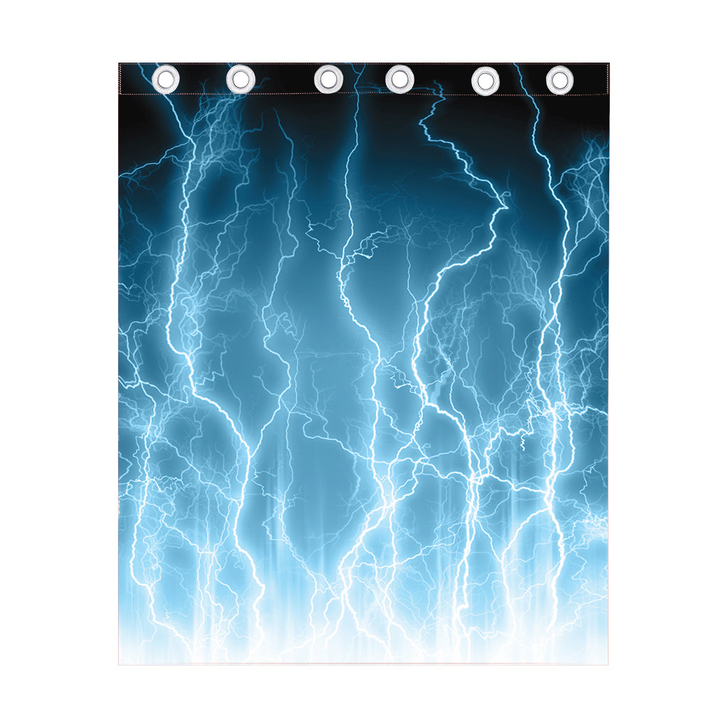 Blue Lightning Print Curtain