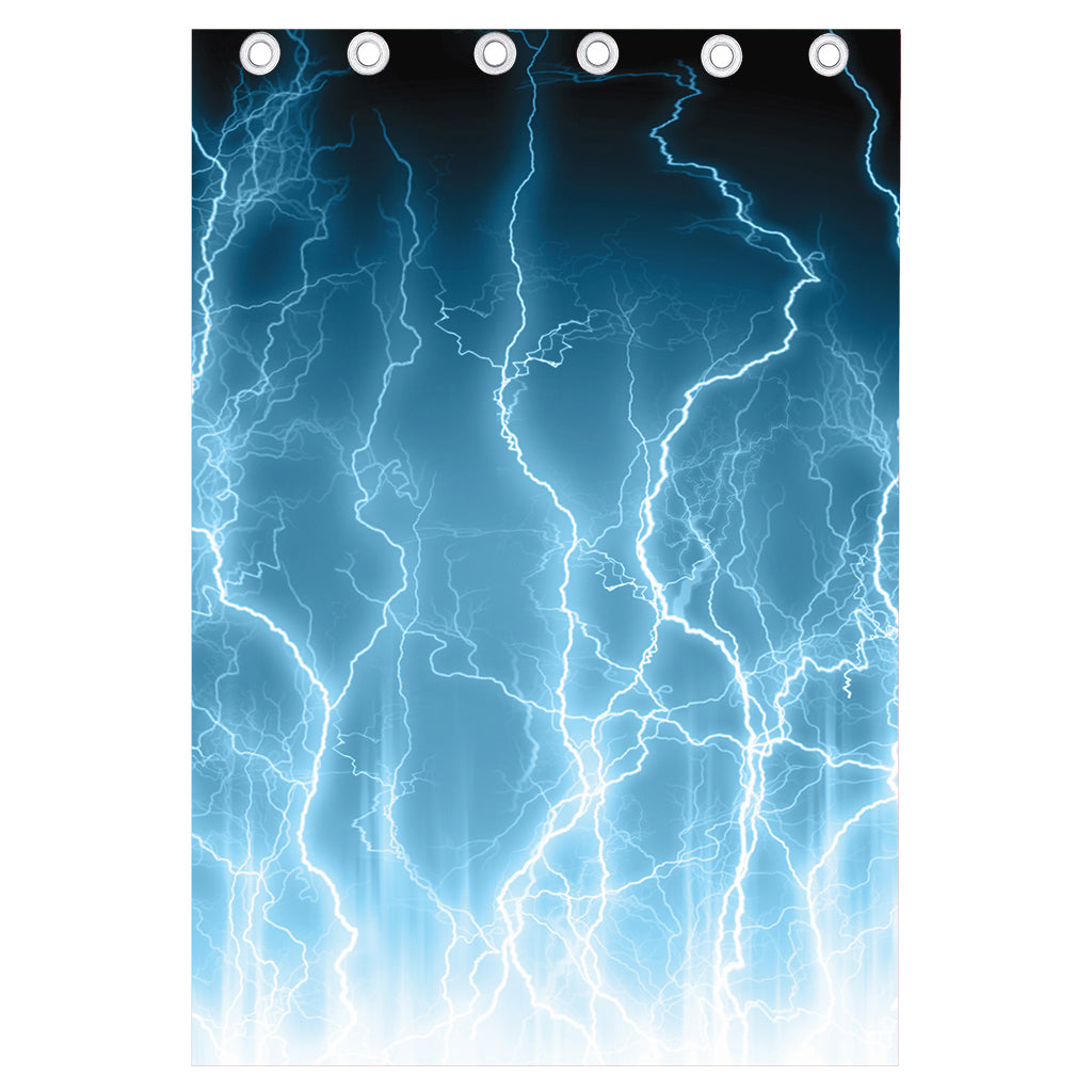 Blue Lightning Print Curtain
