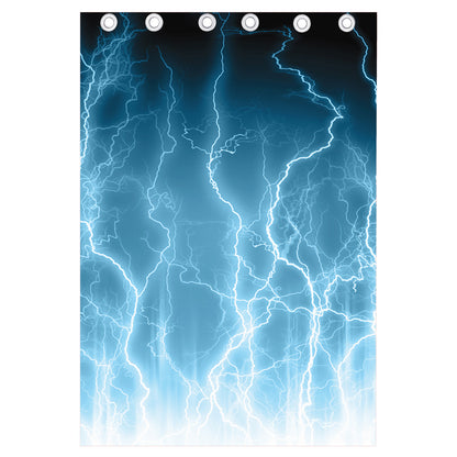 Blue Lightning Print Curtain