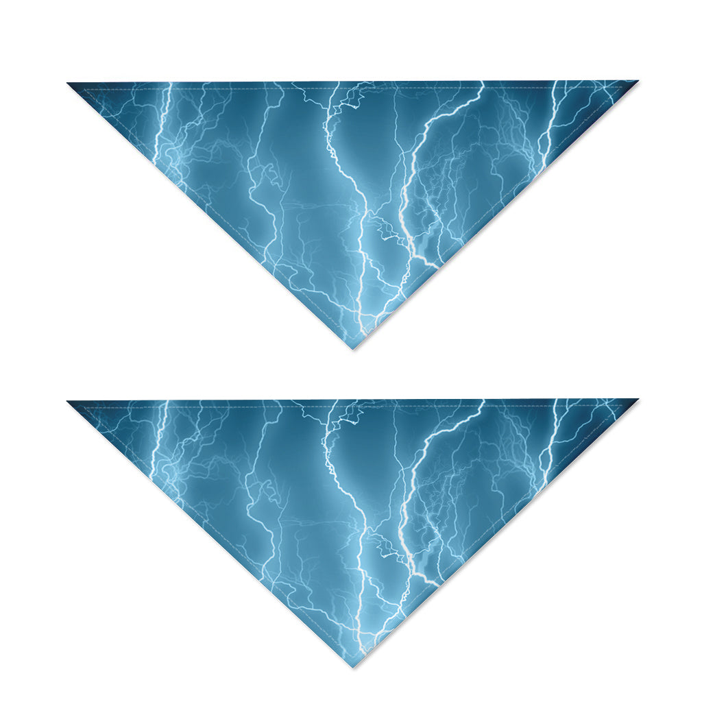 Blue Lightning Print Dog Bandana