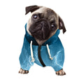 Blue Lightning Print Dog Zip Up Hoodie
