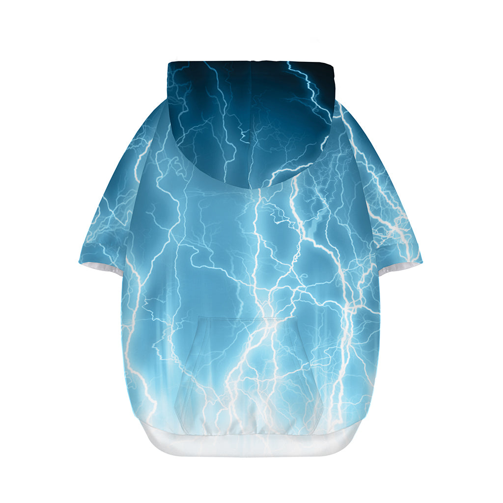 Blue Lightning Print Dog Zip Up Hoodie