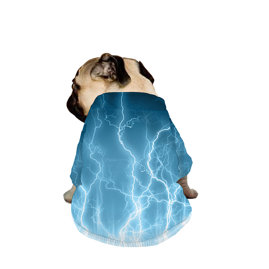 Blue Lightning Print Dog Zip Up Jacket