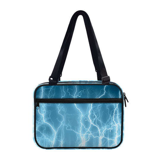 Blue Lightning Print Double Strap Bible Bag