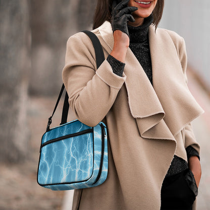 Blue Lightning Print Double Strap Bible Bag