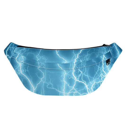 Blue Lightning Print Fanny Pack