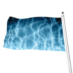 Blue Lightning Print Flag