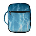 Blue Lightning Print Front Pocket Bible Bag