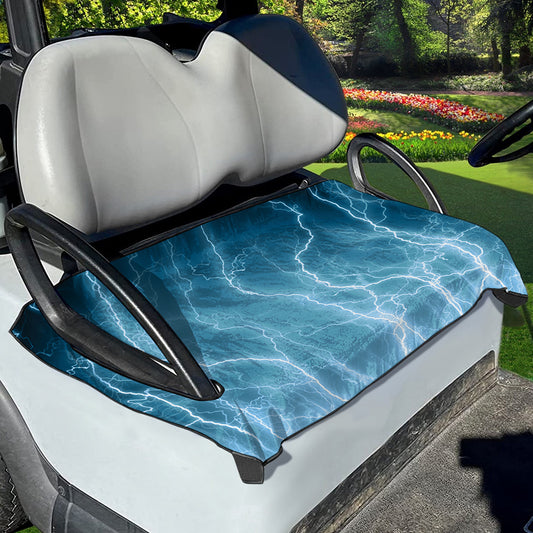 Blue Lightning Print Golf Cart Seat Cover