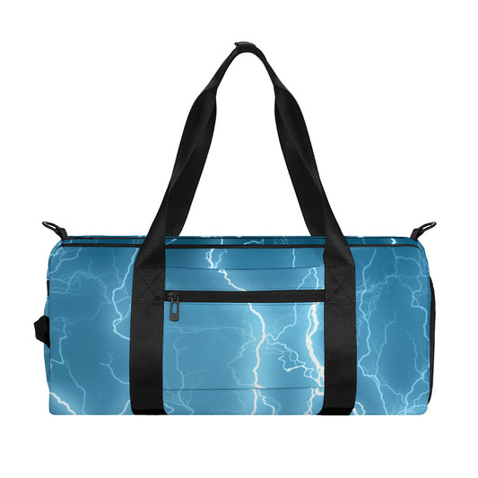 Blue Lightning Print Gym Bag
