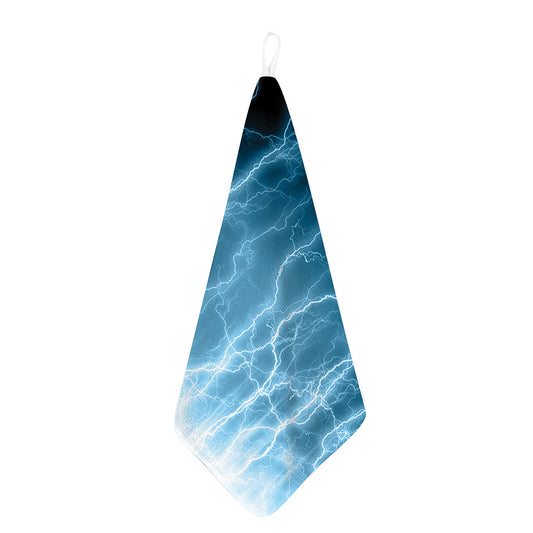 Blue Lightning Print Hand Towel