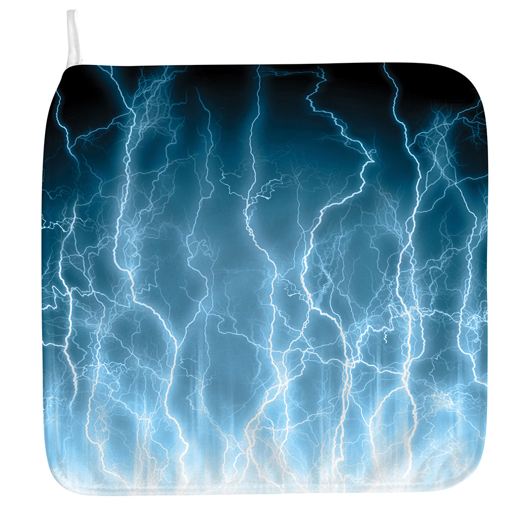 Blue Lightning Print Hand Towel