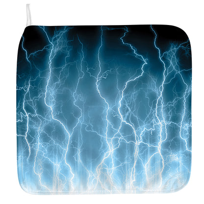 Blue Lightning Print Hand Towel