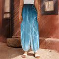 Blue Lightning Print Harem Pants