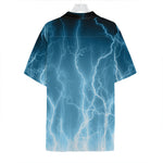 Blue Lightning Print Hawaiian Shirt