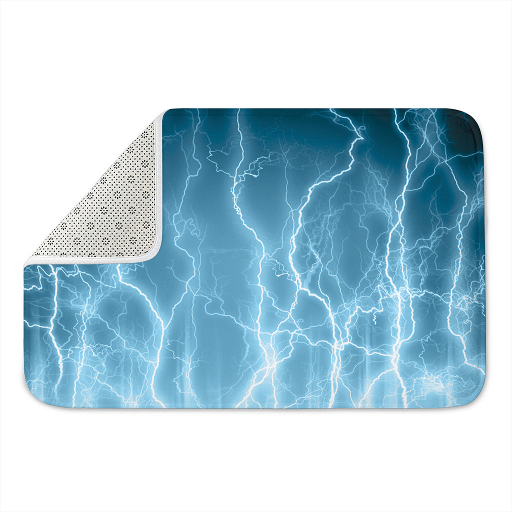Blue Lightning Print Indoor Door Mat